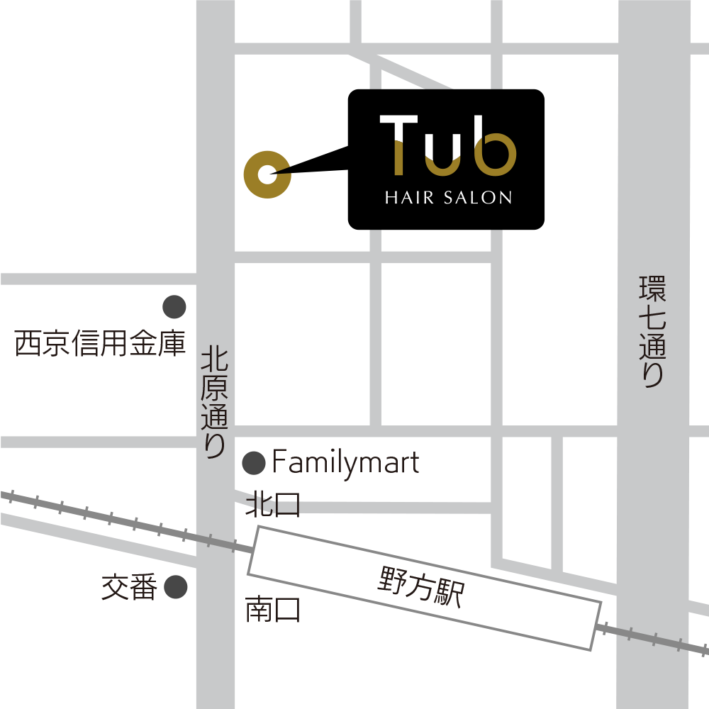 Tub hair Salon アクセスマップ